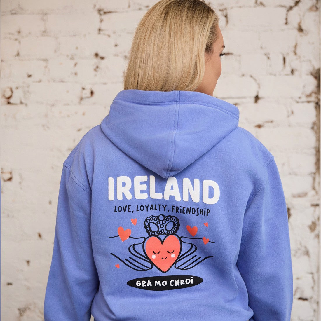 Ireland Grá Mo Chroí Hoodie in Corn Blue