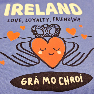 Ireland Grá Mo Chroí Kids T-Shirt in Corn Blue