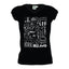 Ireland ‘Ireland Doodle’ Ladies V-Neck T-Shirt in Black