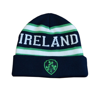 Ireland Knitted Hat in Navy, Green & White