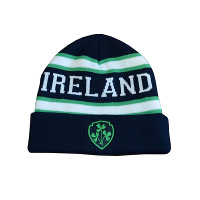 Ireland Knitted Kids Hat in Navy, Green & White