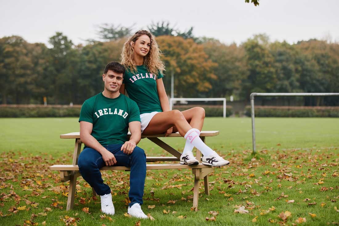 Ireland Ladies T-Shirt in Evergreen & Pink
