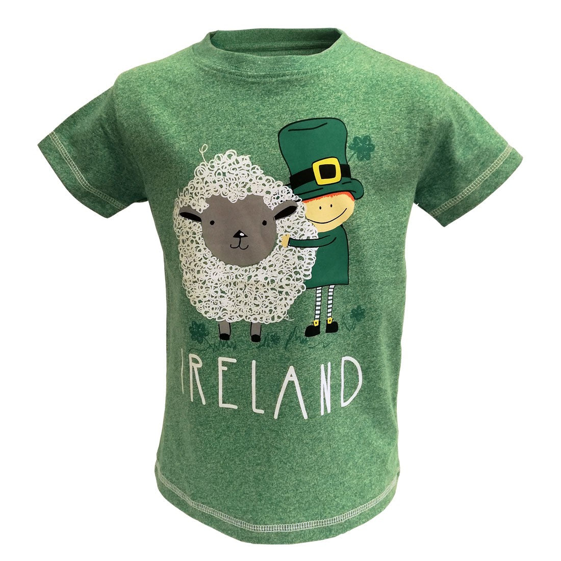 Ireland Leprechaun & Sheep Kids T-Shirt in Green