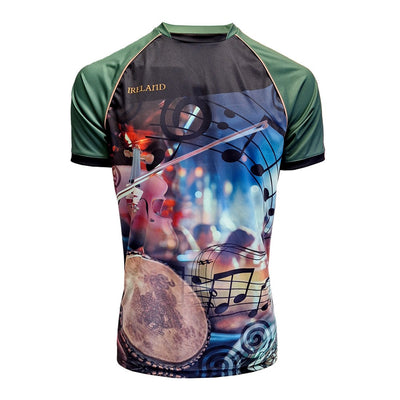 Ireland ‘Music’ Recycled Performance Top in Black & Bottle Green