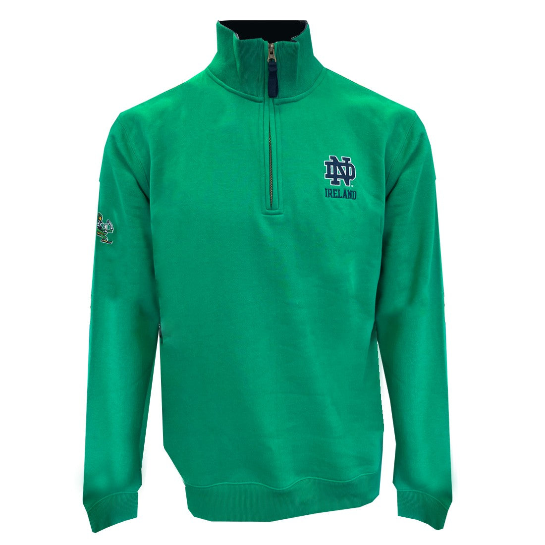 Ireland Notre Dame 1/4 Zip top in Emerald Green