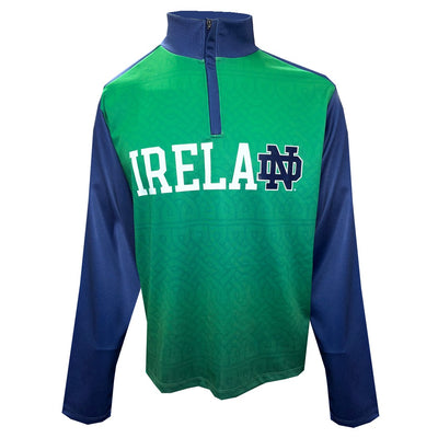 Ireland Notre Dame 1/4 Zip top in Emerald & Navy