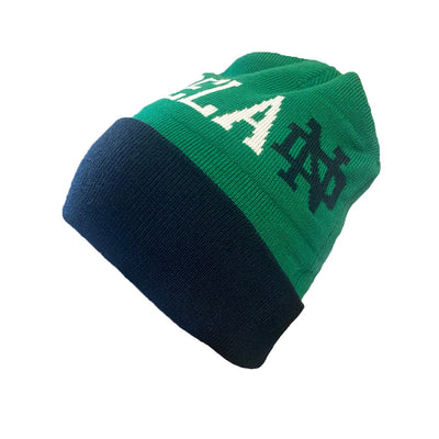 Ireland Notre Dame Beanie Hat in Emerald & Navy