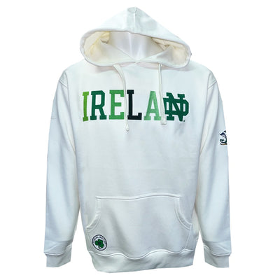 Ireland Notre Dame Hoodie in Cream & Green