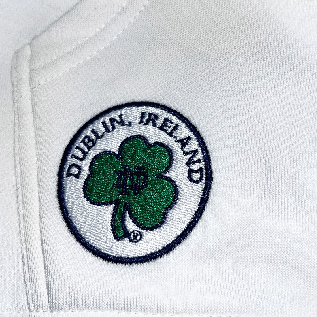 Ireland Notre Dame Hoodie in Cream & Green