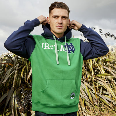 Ireland Notre Dame Hoodie in Emerald & Navy