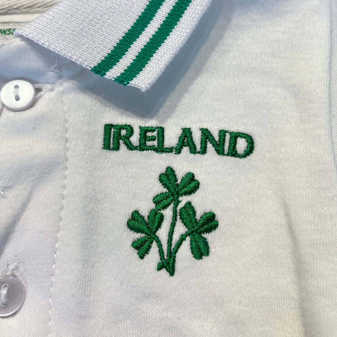 Ireland Polo Baby Vest in White