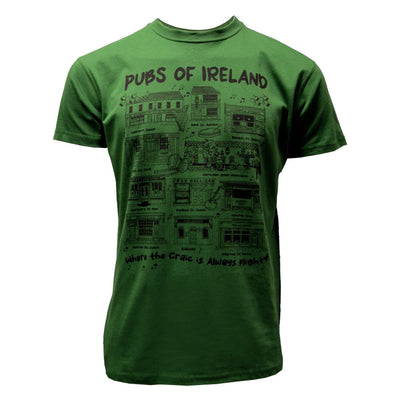 Ireland ‘Pubs of Ireland’ Mens T-Shirt in Sage