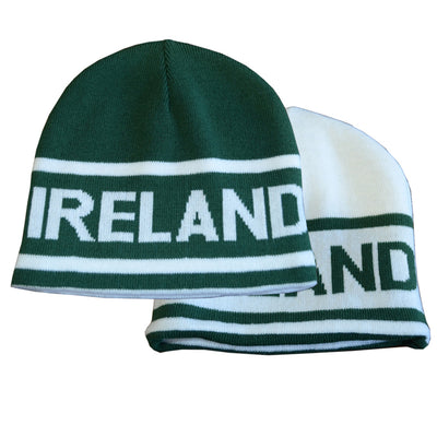 Ireland Reversible Kids Hat in Green & White