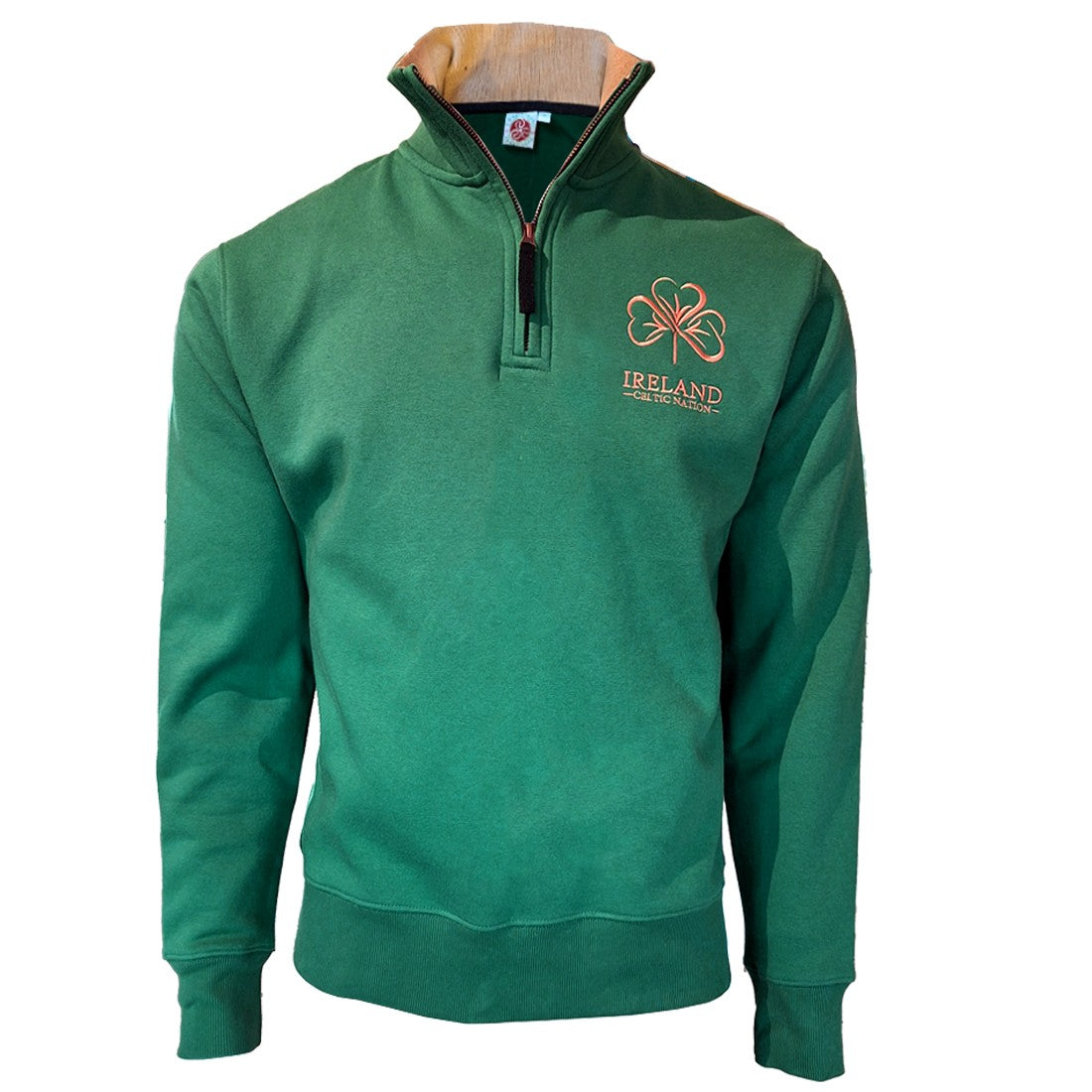 Ireland Shamrock 1/4 Zip Sweatshirt in Azure Green