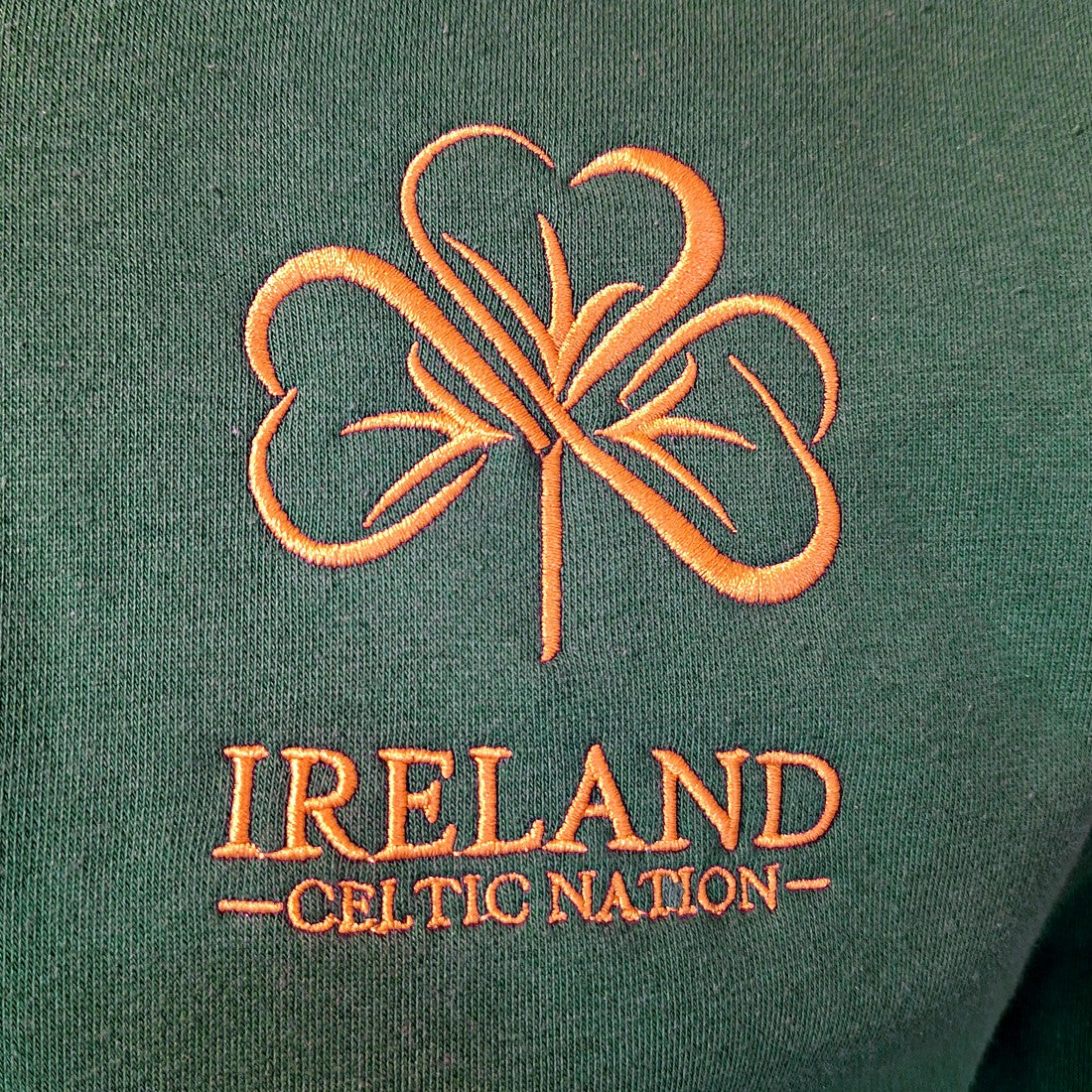 Ireland Shamrock 1/4 Zip Sweatshirt in Azure Green