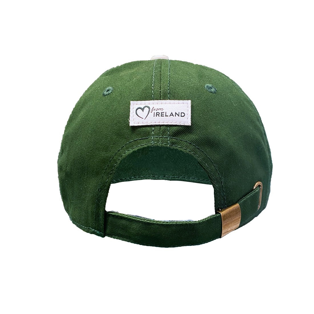 Ireland Shamrock Crest Baseball Cap in Bottle Green & Cream