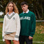 Ireland Shamrock Crest Cable Knit V-Neck Jumper in Cream & Bottle Green