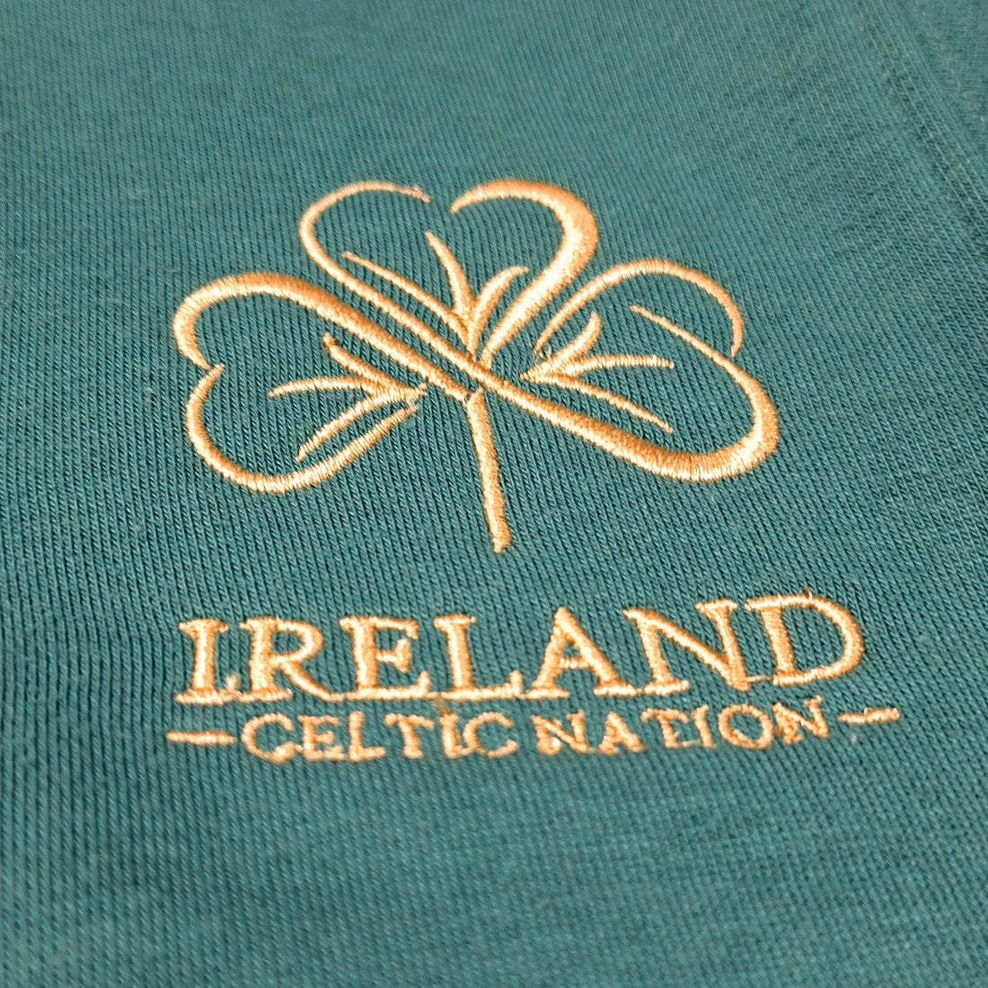 Ireland Shamrock Kids 1/4 Zip Sweatshirt in Azure Green