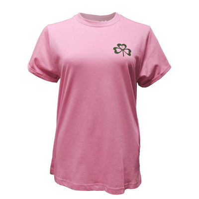 Ireland Shamrock Lucky Edition Ladies T-Shirt in Bubblegum Pink