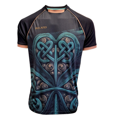 Ireland Shamrock Recycled Performance T-Shirt in Black & Green