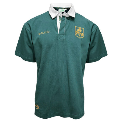 Ireland Shamrock Short Sleeve Rugby Shirt in Dark Green & Gold