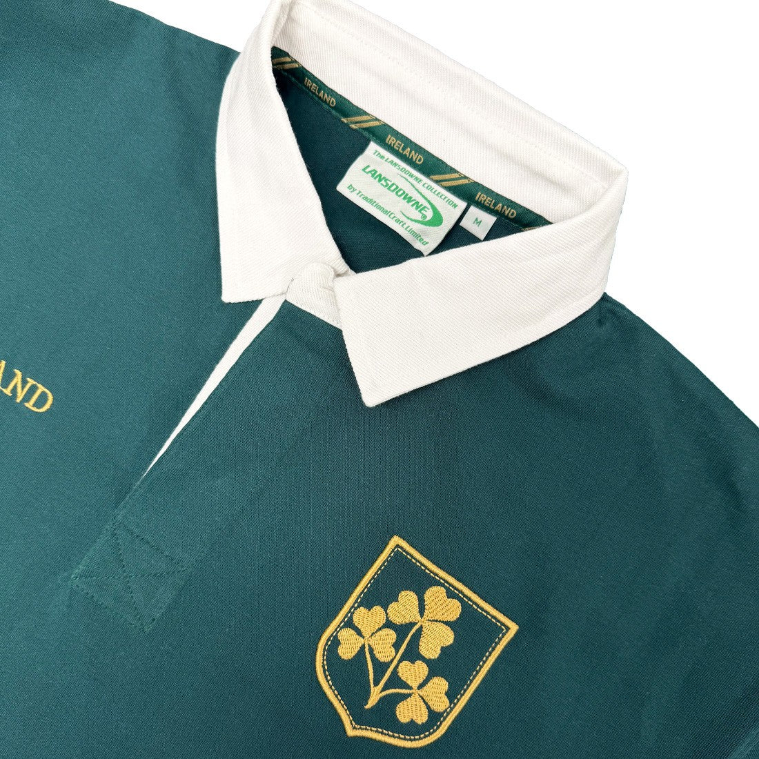 Ireland Shamrock Short Sleeve Rugby Shirt in Dark Green & Gold