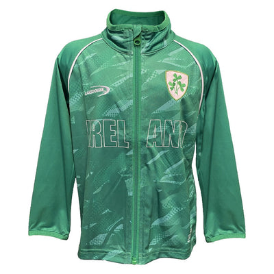 Ireland Shamrock Sublimated Performance Kids Full Zip Hoodie in Emerald