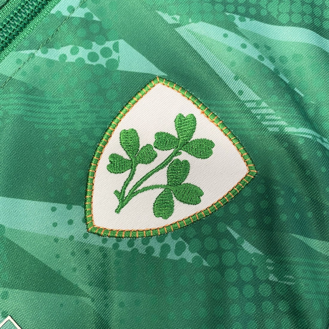 Ireland Shamrock Sublimated Performance Kids Full Zip Hoodie in Emerald