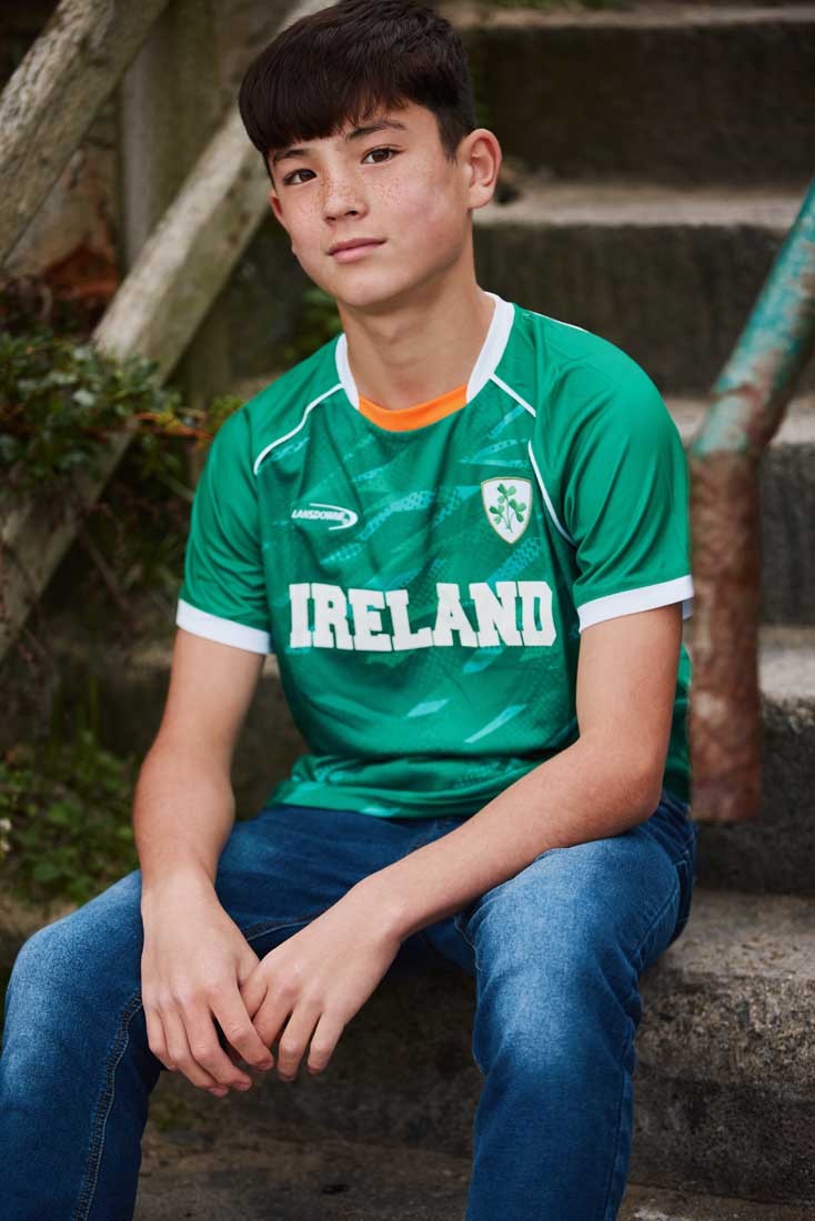 Ireland Shamrock Sublimated Performance Kids T-Shirt in Emerald
