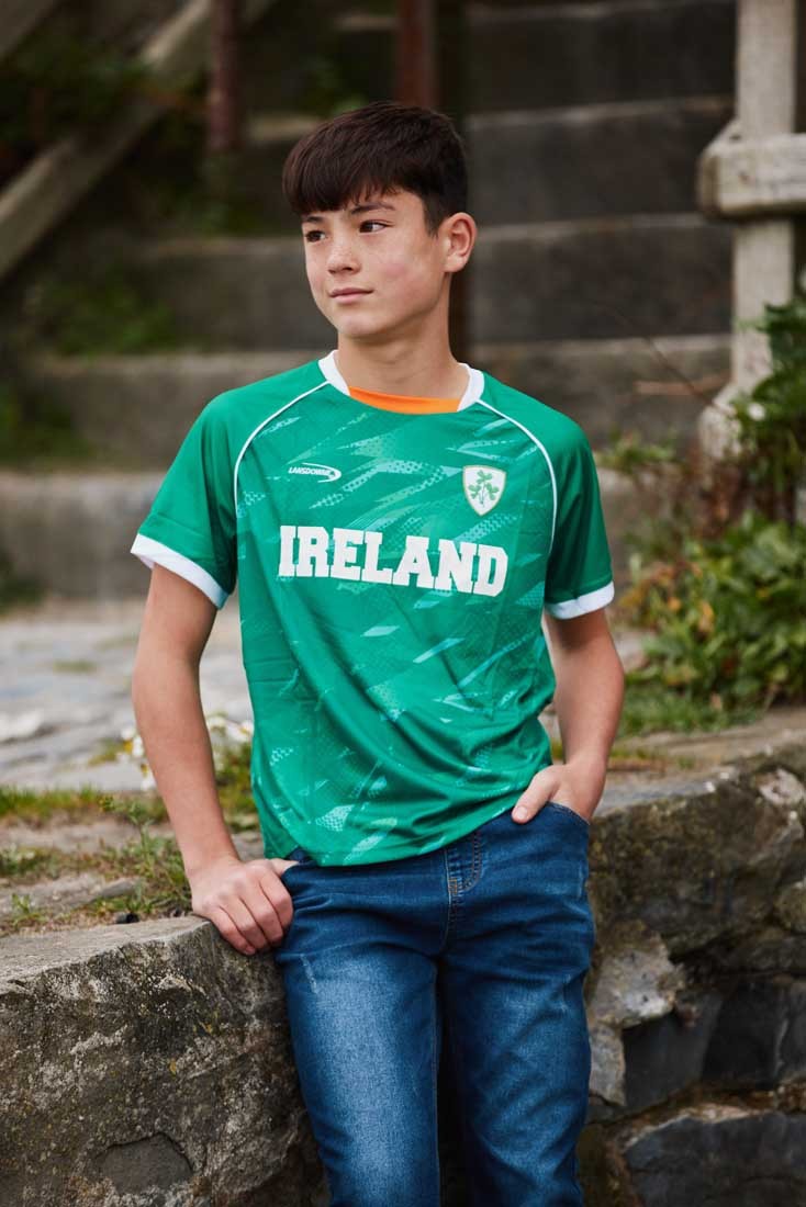 Ireland Shamrock Sublimated Performance Kids T-Shirt in Emerald