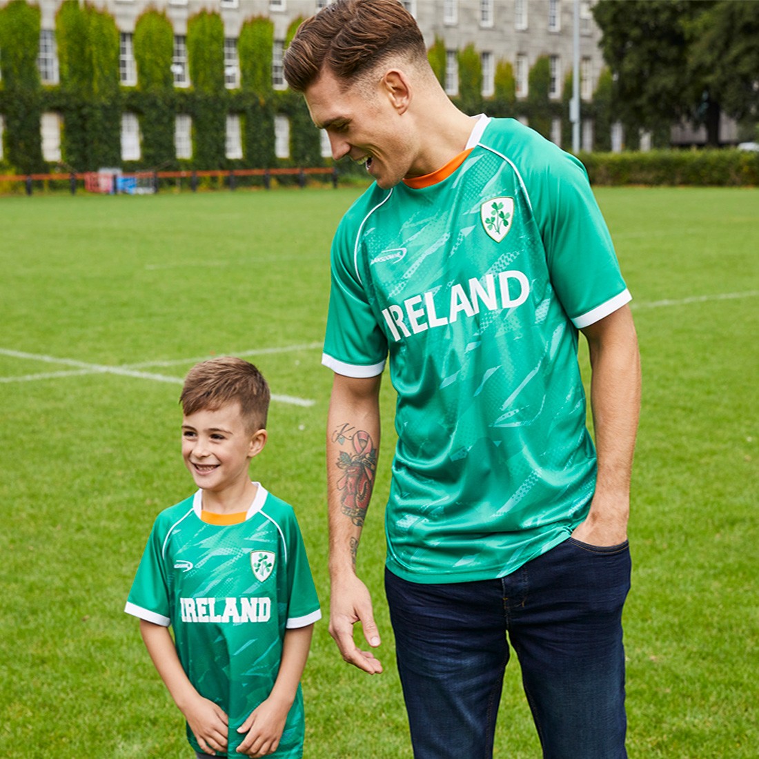 Ireland Shamrock Sublimated Performance Kids T-Shirt in Emerald
