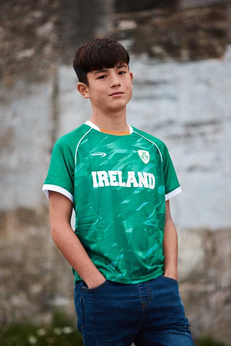 Ireland Shamrock Sublimated Performance Kids T-Shirt in Emerald