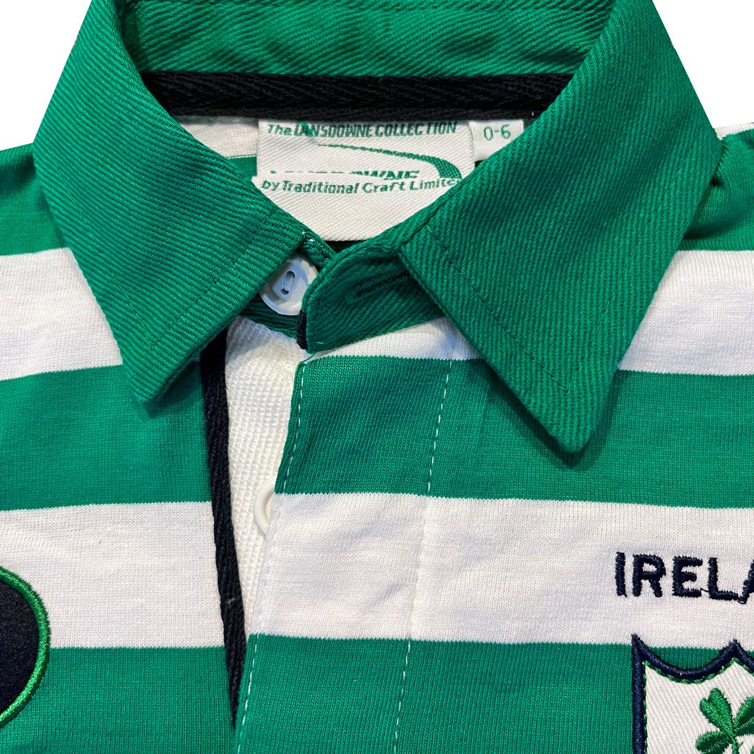 Ireland Stripe Baby Sleepsuit in White & Green