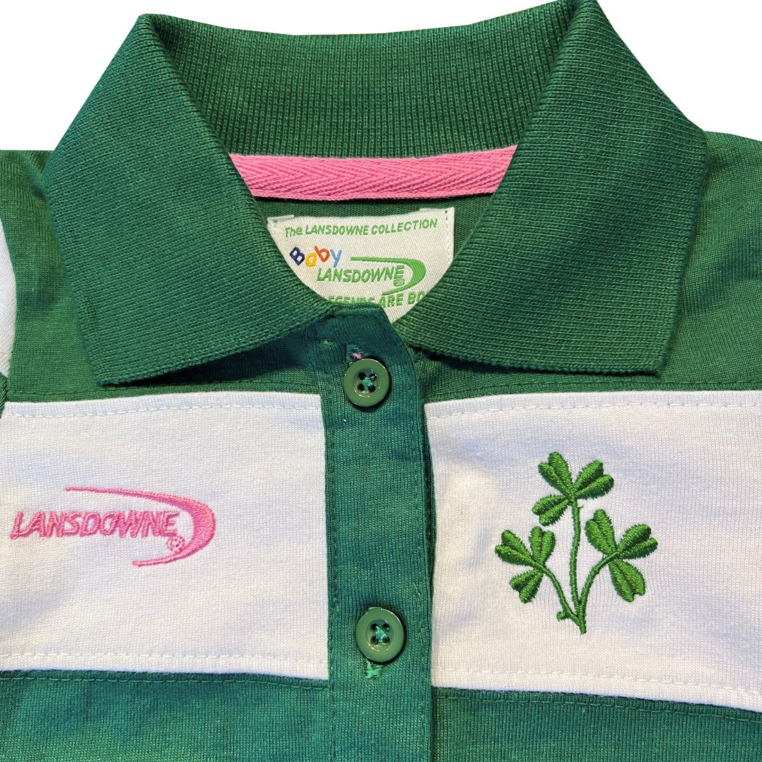 Ireland Stripe Baby Vest Dress in Green & White
