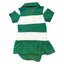 Ireland Stripe Baby Vest Dress in Green & White