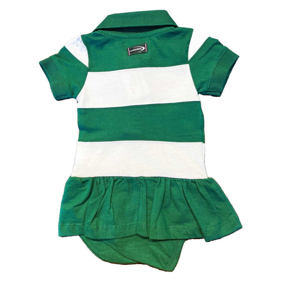 Ireland Stripe Baby Vest Dress in Green & White