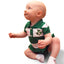Ireland Stripe Baby Vest Dress in Green & White