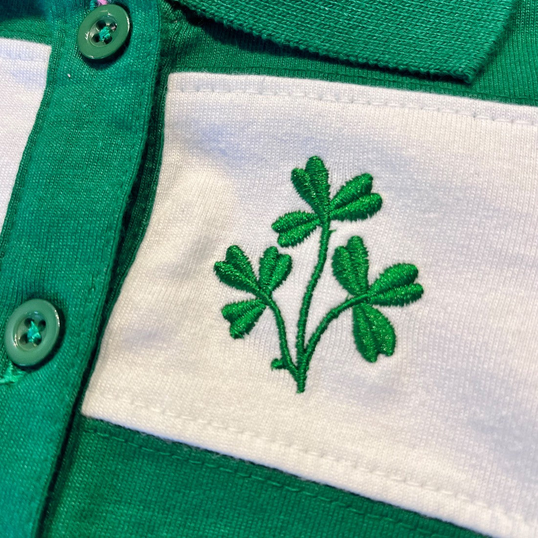 Ireland Stripe Baby Vest Dress in Green & White