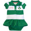 Ireland Stripe Baby Vest Dress in Green & White