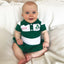 Ireland Stripe Baby Vest Dress in Green & White
