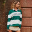 Ireland Stripe Long Sleeve Rugby Shirt in Evergreen & Cream