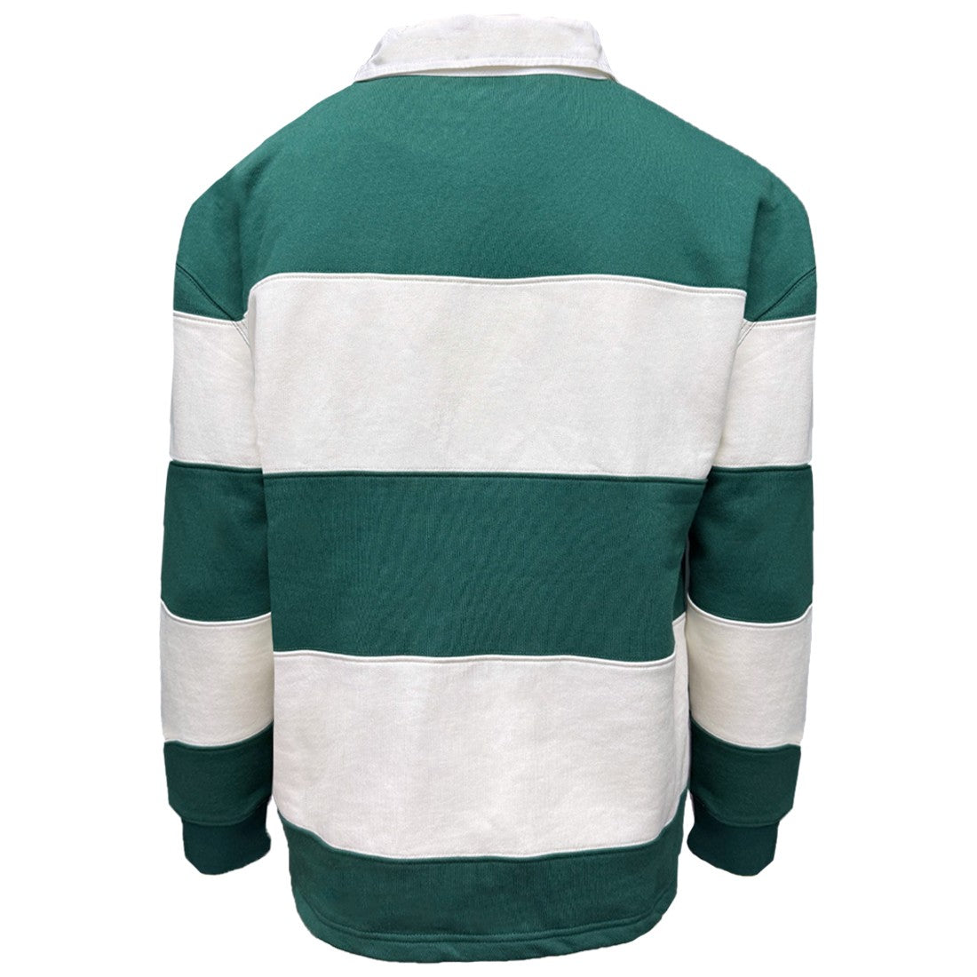 Ireland Stripe Long Sleeve Rugby Shirt in Evergreen & Cream