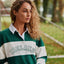 Ireland Stripe Long Sleeve Rugby Shirt in Evergreen & Cream