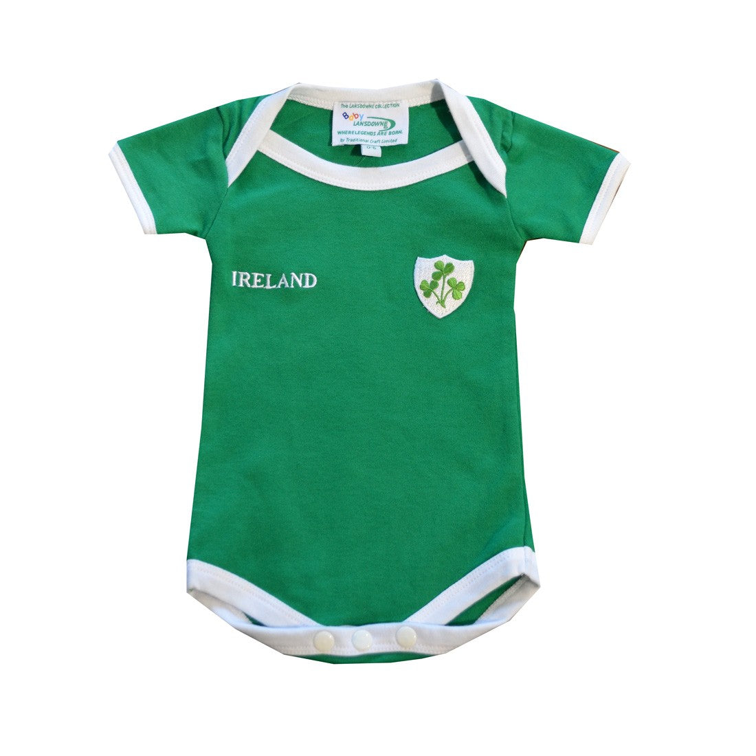 Ireland Three Shamrocks Baby Vest in Emerald