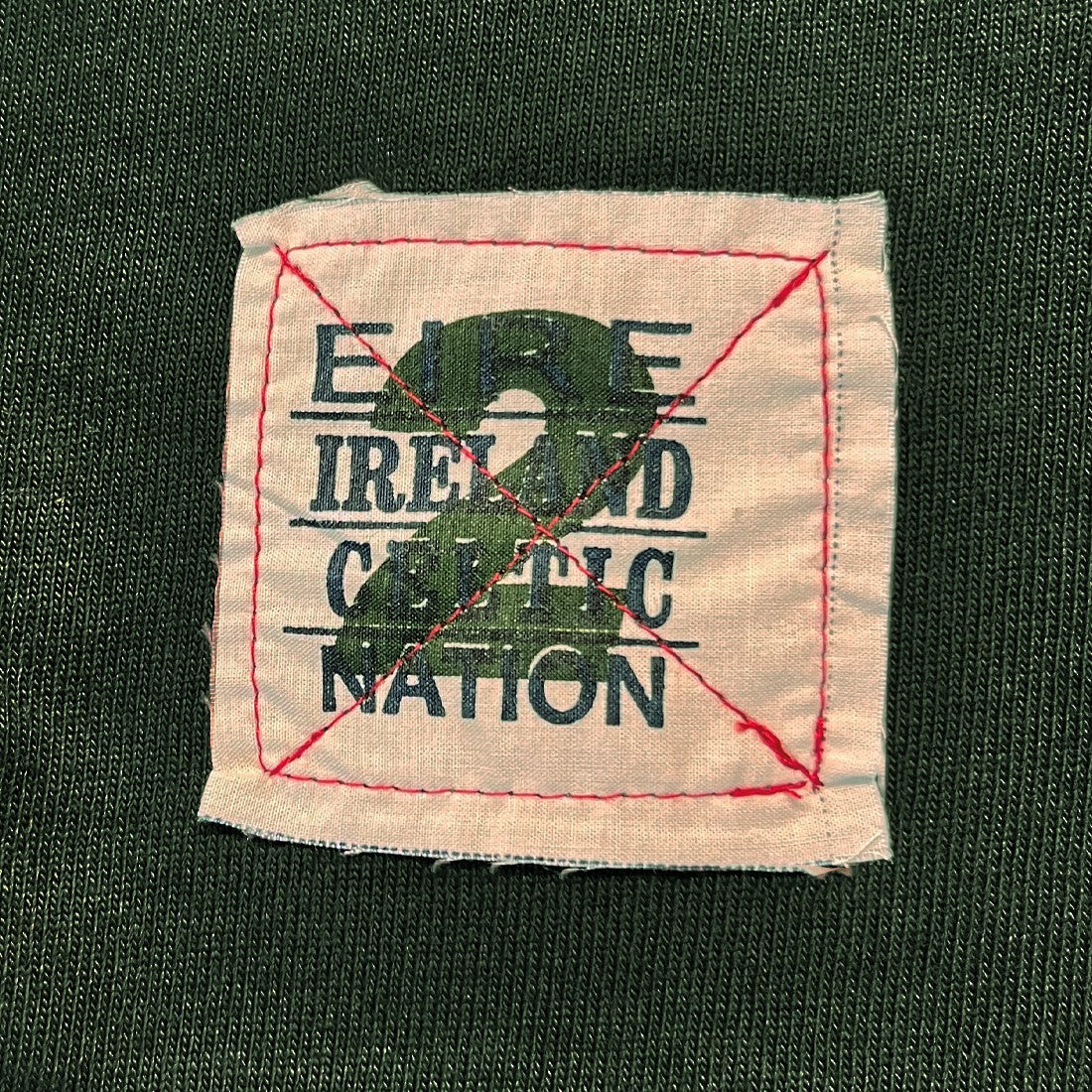 Ireland Three Shamrocks Long Sleeve Rugby Shirt in Bottle Green & Natural
