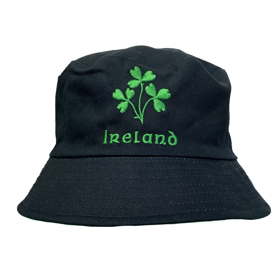 Ireland Three Shamrocks Reversible Bucket Hat in Emerald & Navy