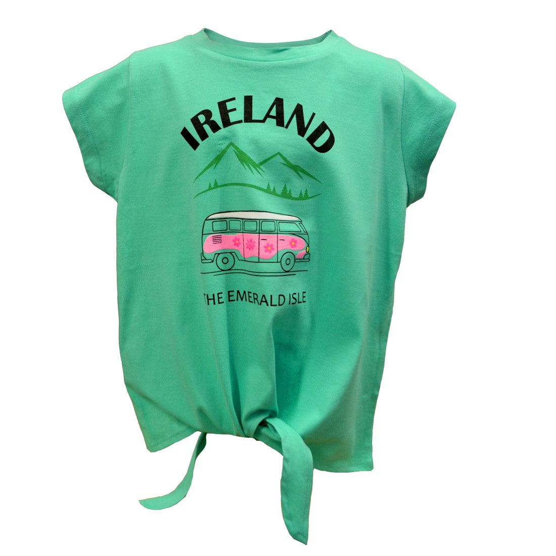 Ireland Van Logo Girls Knot T-shirt in Green