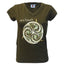 Khaki Celtic Knot V-neck Ladies T-shirt
