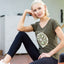 Khaki Celtic Knot V-neck Ladies T-shirt