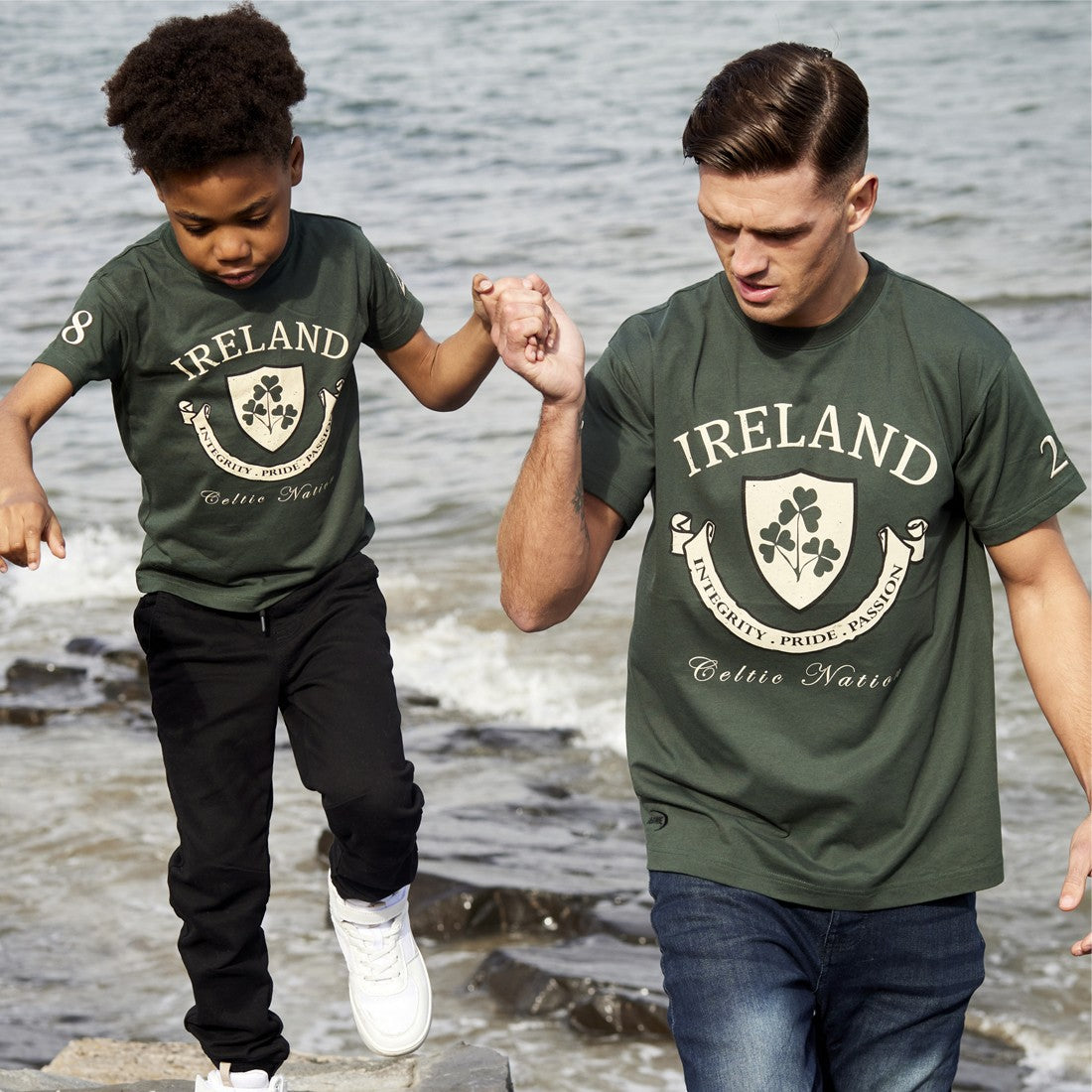 Kids Ireland Crest Bottle Green T-Shirt